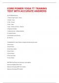 CORE POWER YOGA TT TRAINING TEST WITH ACCURATE ANSWERS