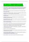 ATI TEAS 7 - ENDOCRINE SYSTEM EXAM QUESTIONS AND ANSWERS