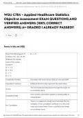 WGU C784 - Applied Healthcare Statistics Objective Assessment EXAM QUESTIONS AND VERIFIED ANSWERS &lpar;100&percnt; CORRECT ANSWERS&rpar; A&plus; GRADED &vert; ALREADY PASSED&excl;&excl;