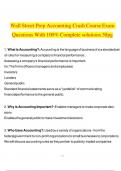 Wall Street Prep Accounting Crash Course Exam Questions With 100- Complete solutions 