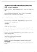 Accounting Crash Course Exam Questions With correct answers&period;