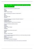 ATI TEAS 7 SCIENCE EXAM QUESTIONS AND ANSWERS