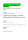 ATI TEAS 7 SCIENCE PRE-TEST QUESTIONS WITH COMPLETE ANSWERS