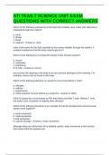 ATI TEAS 7 SCIENCE UNIT EXAM QUESTIONS WITH CORRECT ANSWERS