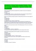 SCIENCE PRACTICE QUESTIONS TEAS ATI EXAM VERSION 7 QUESTIONS AND ANSWERS&period;