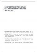 CCHT CERTIFICATION STUDY EXAMINATION WITH VERIFIED SOLUTIONS