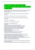 TEAS 7 HUMAN ANATOMY AND PHYSIOLOGY EXAM QUESTIONS WITH COMPLETE