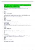 TEAS 7 MATH EXAM QUESTIONS WITH COMPLETE ANSWERS
