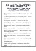 THE CARDIOVASCULAR SYSTEM&colon; BLOOD VESSELS AND HEMODYNAMICS EXAM WITH CORRECT ANSWERS 2025