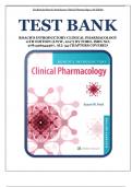 Test Bank for Roach's Introductory Clinical Pharmacology 11th Edition &lpar;LWW&comma; 2017&rpar; by Ford &comma; Isbn no&semi; 9781496343567&comma; &lpar;Chapters 1-54&rpar; 