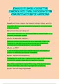 EXAM D570 WGU&colon; COGNITIVE PSYCHOLOGY D570&comma; 2025&sol;2026 WITH CORRECT&sol;ACCURATE AMSWERS