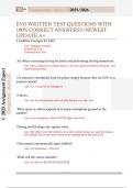 EVO WRITTEN TEST QUESTIONS WITH  100&percnt; CORRECT ANSWERS&excl;&excl;&sol;NEWEST  UPDATE A&plus;