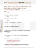 HCV SPECIALIST EXAM &lpar;FINAL ONLINE  RETAKE&rpar; QUESTIONS WITH 100&percnt;  SOLVED ANSWERS&excl;&excl; A&plus;