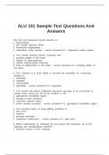 ALU 101 Sample Test Questions And Answers