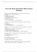 ALU 101 Book Questions With Correct Answers
