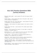 ALU 101 Practice Questions With Correct Answers