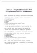 ALU 101 - Chapter12 Avocation And Occupations Questions And Answers