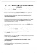 PTC & ETC CERTIFICATION QUESTIONS AND VERIFIED ANSWERS