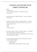 CA DENTAL LAW AND ETHICS WITH CORRECT ANSWERS 2025