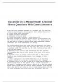 Varcarolis Ch 1&semi; Mental Health & Mental Illness Questions With Correct Answers