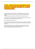 FTCE - HEALTH Exam Questions and Answers Already Graded A&plus; Latest Versions 2025 