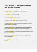 Psych 100 Exam 1 &sol; Study Guide Questions with Definitive Solutions&period;