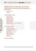 NRSG 2500 Unit 5 Questions and Answers  &lpar;100&percnt; Correct Answers&rpar; Already Graded A&plus; 