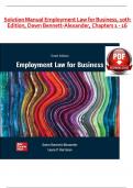 Solution Manual Employment Law for Business&comma; 10th Edition&comma; Dawn Bennett-Alexander&comma; Chapters 1 - 16 Complete Newest Version