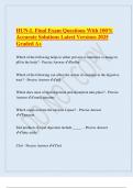 HUN-L Final Exam Questions With 100&percnt; Accurate Solutions Latest Versions 2025 Graded A&plus;