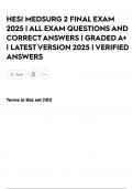 HESI MEDSURG 2 FINAL EXAM 2025 &vert; ALL EXAM QUESTIONS AND CORRECT ANSWERS &vert; GRADED A&plus; &vert; LATEST VERSION 2025 &vert; VERIFIED ANSWERS