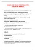 NURBN 2027 EXAM QUESTIONS WITH ACCURATE ANSWERS 