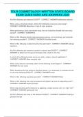 TDLR Cosmetology Written State Board Exam questions and answers 2025