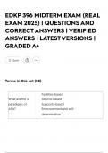 EDKP 396 MIDTERM EXAM  &lpar;REAL EXAM 2025&rpar; &vert; QUESTIONS AND CORRECT ANSWERS &vert; VERIFIED ANSWERS &vert; LATEST VERSIONS &vert; GRADED A&plus;