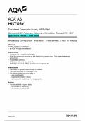 AQA AS HISTORY Tsarist and Communist Russia&comma; 1855&ndash;1964 Component 1H Autocracy&comma; Reform and Revolution&colon; Russia&comma; 1855&ndash;1917 QUESTION PAPER - MAY 2024