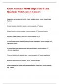 Gross Anatomy NBME HIgh Yield Exam Questions With Correct Answers 