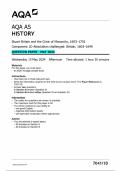 AQA AS HISTORY Stuart Britain and the Crisis of Monarchy&comma; 1603&ndash;1702 Component 1D Absolutism challenged&colon; Britain&comma; 1603&ndash;1649 QUESTION PAPER - MAY 2024