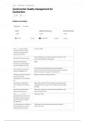 Construction Quality Management for Contractors QUESTIONS and ANSWERS 
