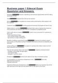 Business paper 1 Edexcel Exam Questuion and Answers&period;