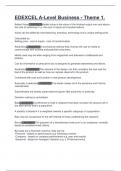 EDEXCEL A-Level Business - Theme 1