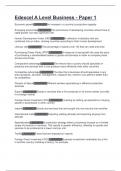 Edexcel A Level Business - Paper 1