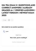 NM 704 EXAM 2 &vert; QUESTIONS AND CORRECT ANSWERS &vert; ALREADY GRADED A&plus; &vert; VERIFIED ANSWERS &vert; LATEST VERSION &vert; NEWEST EXAM 2025