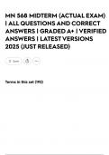 MN 568 MIDTERM &lpar;ACTUAL EXAM&rpar; &vert; ALL QUESTIONS AND CORRECT ANSWERS &vert; GRADED A&plus; &vert; VERIFIED ANSWERS &vert; LATEST VERSIONS 2025 &lpar;JUST RELEASED&rpar;