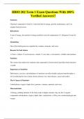 HBIO 202 Term 1 Exam Questions With 100&percnt; Verified Answers