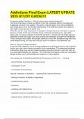 Addictions Final Exam LATEST UPDATE 2025 STUDY GUIDE&excl;&excl;
