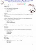 TEST BANK FOR Criminal Investigation&colon; Basic Perspectives 13th Edition by Charles Lushbaugh&comma; Chapters 1-18 INCLUDED&period; LATEST UPDATED EDITION&period;