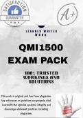 QMI1500 EXAM PACK 2025 {DETAILED QUESTIONS AND ANSWERS }