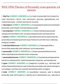 WGU D564 Theories of Personality exam questions with answers