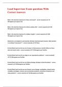 Lead Supervisor Exam package deal