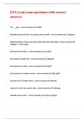 EPA Lead exam questions with correct answers 
