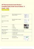 AP Macroeconomics Exam Review &sol; Complete Study Guide Actual Q-Bank &sol; A Grade &sol; 2025 